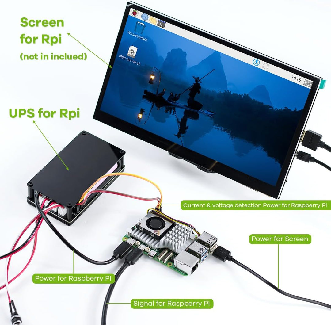 LAFVIN UPS Module 3S Uninterruptible Power Supply Module for Raspberry Pi/Jetson Nano Supports Charg