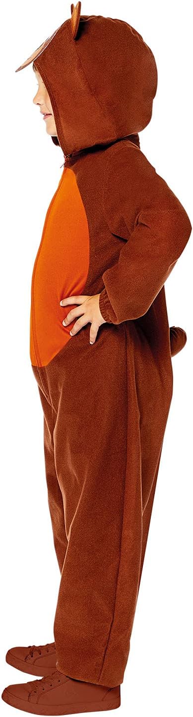 amscan 9908806 9908806-Kinder Einteiler Bär Motiv Druck 3-4 Jahre, Tierdruck, Braun, 3-4 Jahre