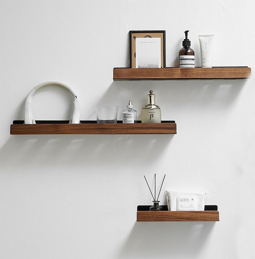 An der Wand montiert Schwimmend Metallregal Ledge,Schwarz Badezimmer Regal Wandhalterung Regal dekor