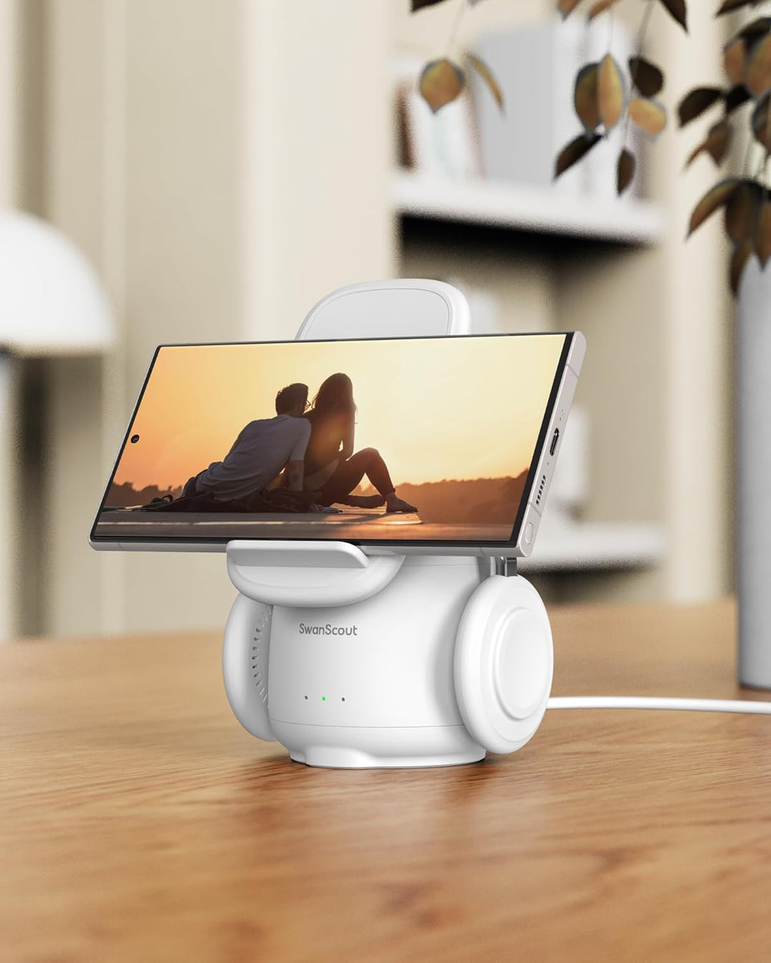 SwanScout Induktive Ladestation für Samsung S26+, 3 in 1 Wireless Charger für Samsung S25/S24/S23/Z