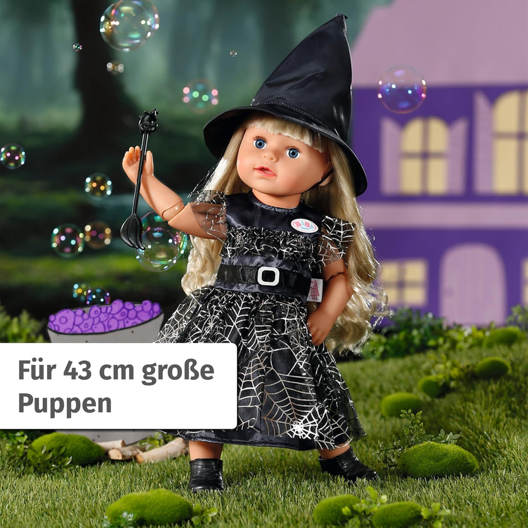 BABY born Hexenkleid mit Besen und Hexenhut, Puppenkleid für 43 cm Puppen, 836026 Zapf Creation