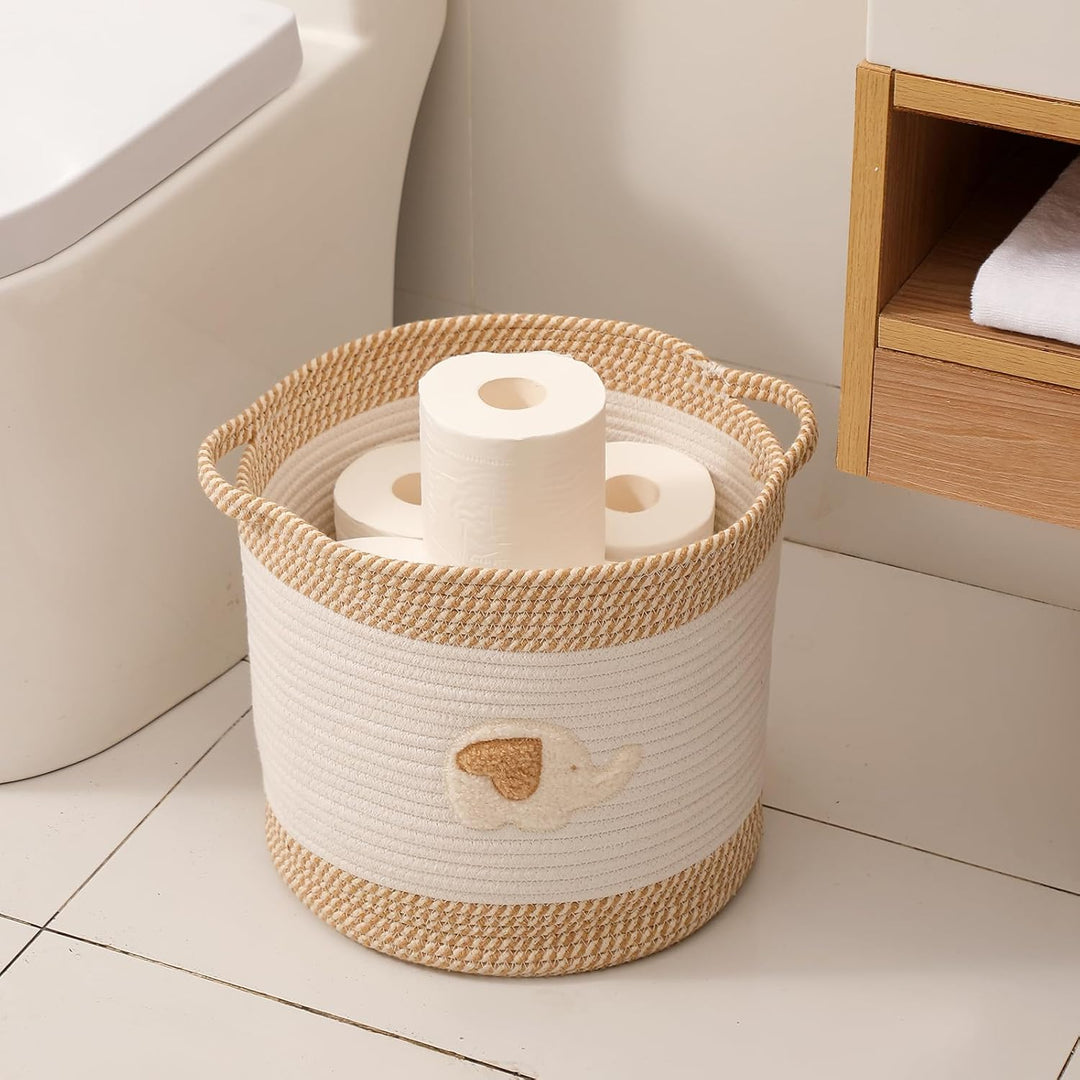 Elefant Kinderspielzeugkorb Aufbewahrungskorb Wickeltisch Korb Bad Organizer Kinderzimmer Baumwollse