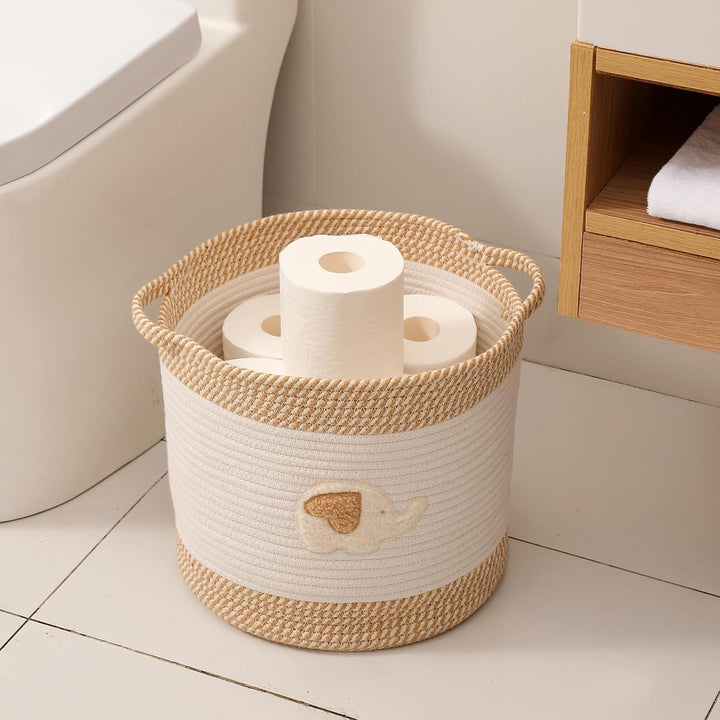 Elefant Kinderspielzeugkorb Aufbewahrungskorb Wickeltisch Korb Bad Organizer Kinderzimmer Baumwollse