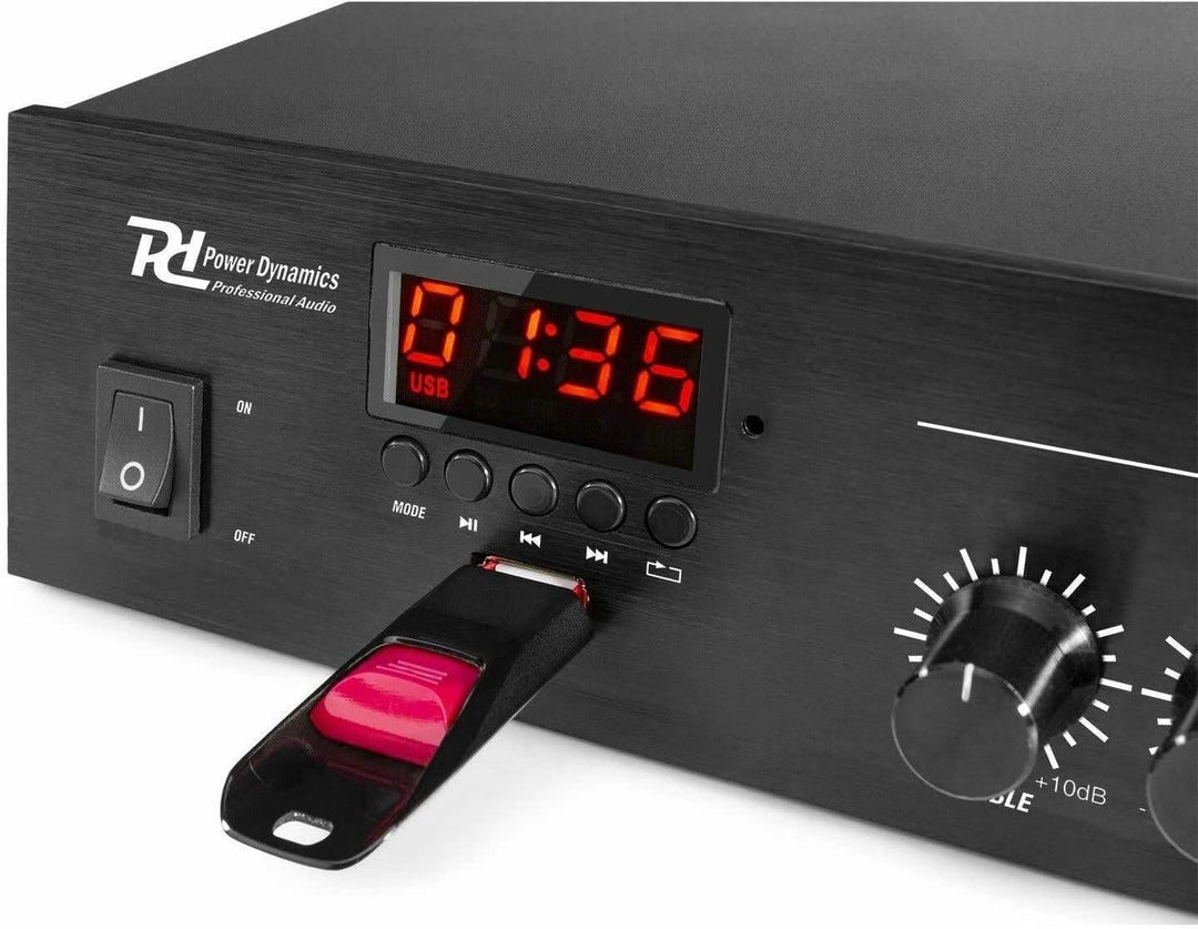 Power Dynamics PDM25-100 Volt Verstärker mit Bluetooth und Radiofunktion 25 Watt, 100V Radio-Verstär
