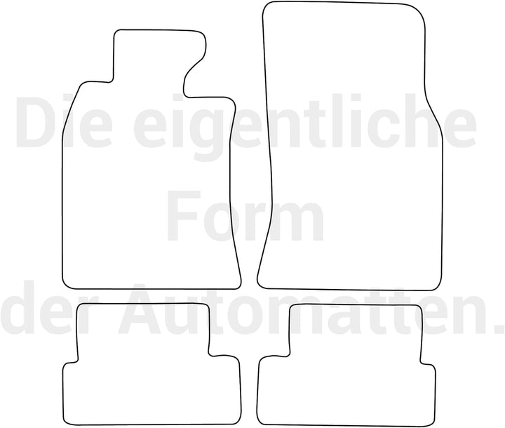 moto-MOLTICO Fussmatten Auto Velours Autoteppiche Schwarz Automatten Set 4-teilig passend für Mini C