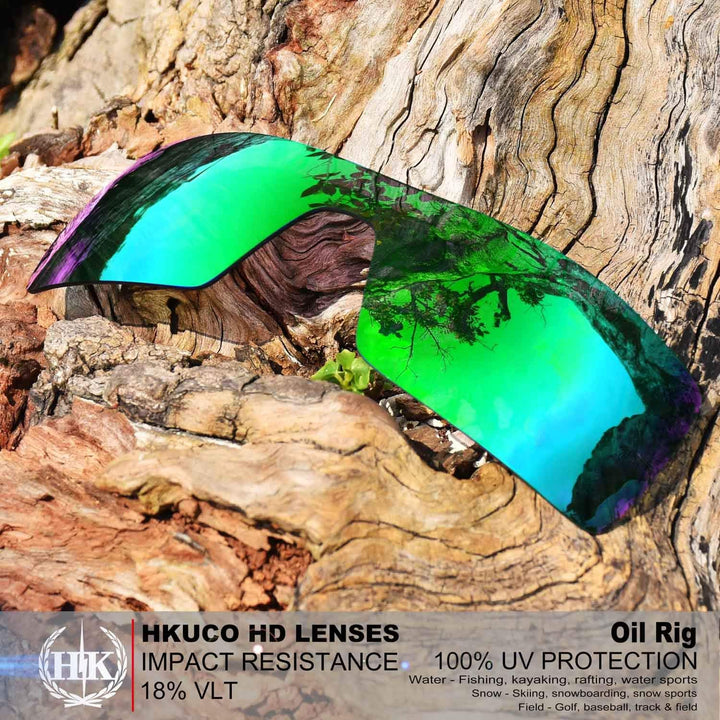 HKUCO Mens Replacement Lenses For Oakley Oil Rig Sunglasses Blue/Green, Blue/Green