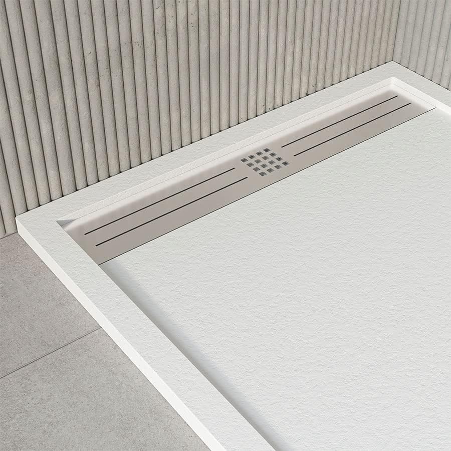 KOES - Kunstharz-Duschwanne Modell VOIGA – 70x100 – Weiss RAL 9003 70x100cm Weiss, 70x100cm Weiss