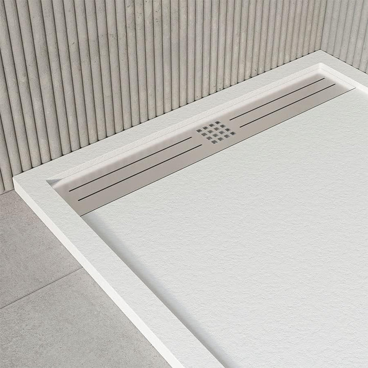 KOES - Kunstharz-Duschwanne Modell VOIGA – 70x100 – Weiss RAL 9003 70x100cm Weiss, 70x100cm Weiss