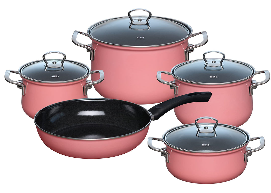 Riess, 0558-114, Emaileset 5-teilig, Nouvelle, PINK, LBH 48,5 x 28,5 x 39cm, Gewicht 9,98kg, Emaille
