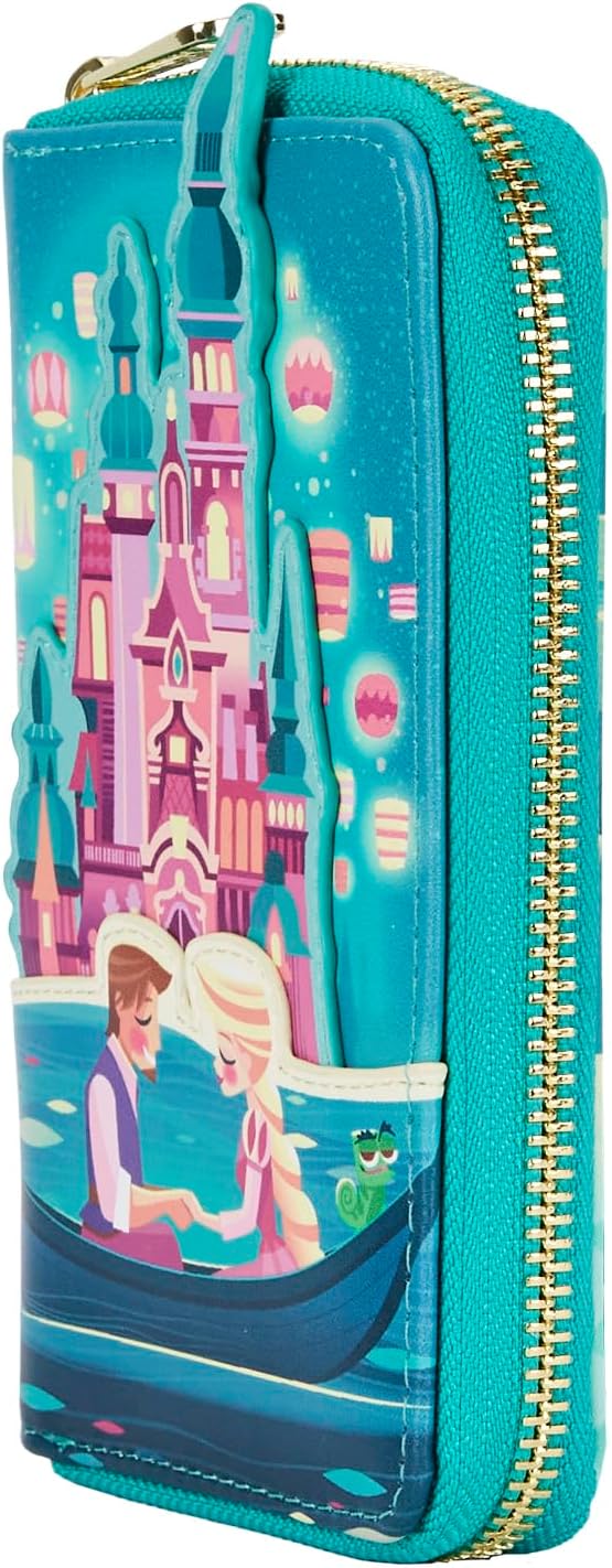 Loungefly Tangled Rapunzel Castle Glow in the Dark Zip Around Wallet