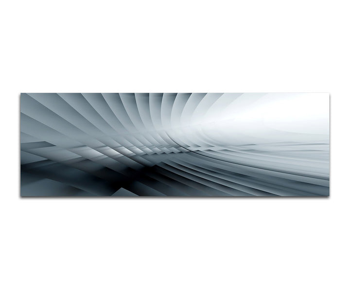 Paul Sinus Art Panoramabild auf Leinwand und Keilrahmen 150x50cm Hintergrund grau abstrakt Formen