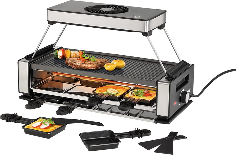 Unold 48985 Raclette Smokeless inkl. Raclette Rezeptbuch mit 50 Rezepten | Rauchfreier Raclette-Gril