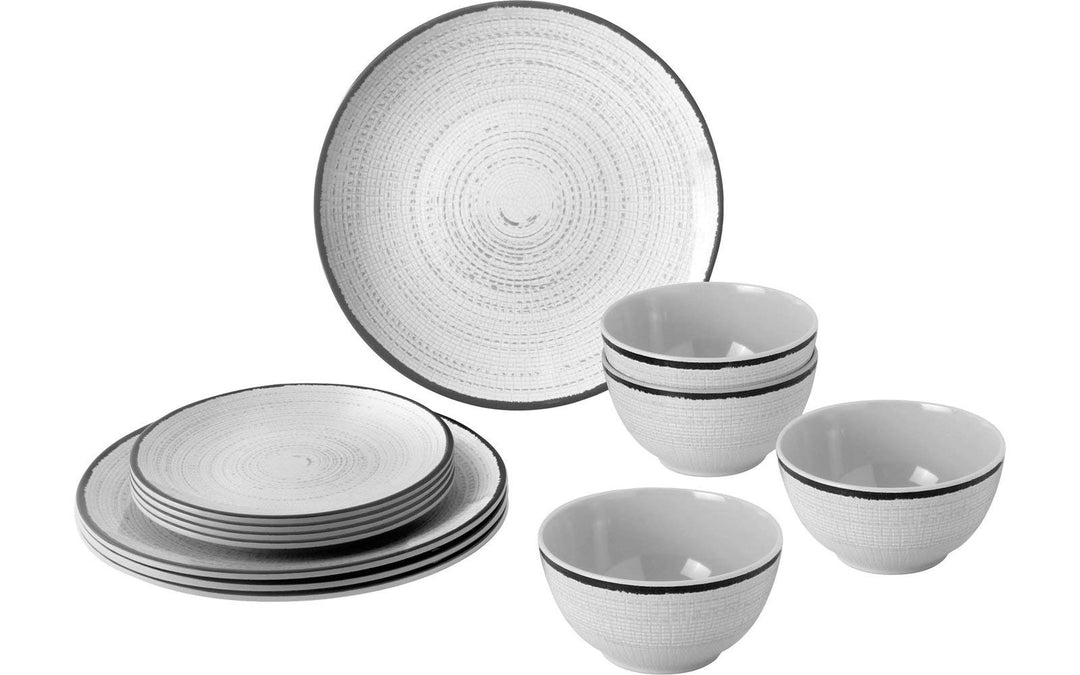 BRUNNER Campinggeschirr Set (12-teilig) für 4 Personen - Midday Tivoli - aus hochwertigem Melamin, r