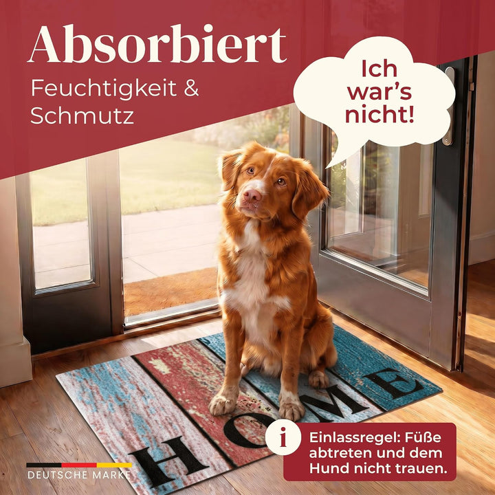 Hochwertige Fussmatte 60x80 cm (Large) – Schmutzfangmatte für Innen &amp; Aussen, rutschfest mit hoher S