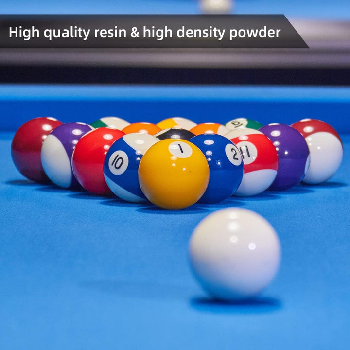 PolyMath Billiard Pool Balls, Complete Set of 16 Pool Balls, Diameter 22.5" (57.2mm) Weight 170/180G