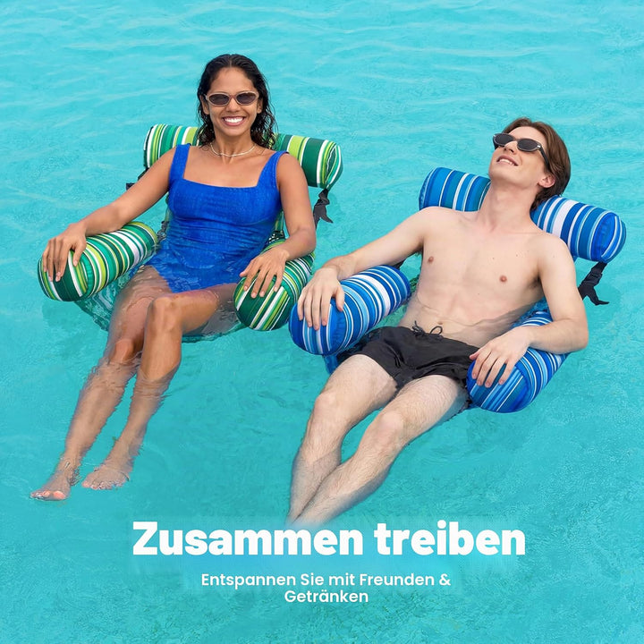 SLOOSH Aufblasbare Luftmatratze Pool für Erwachsene, 2er schwimmende Pool-Flösse, aufblasbare Pool-N