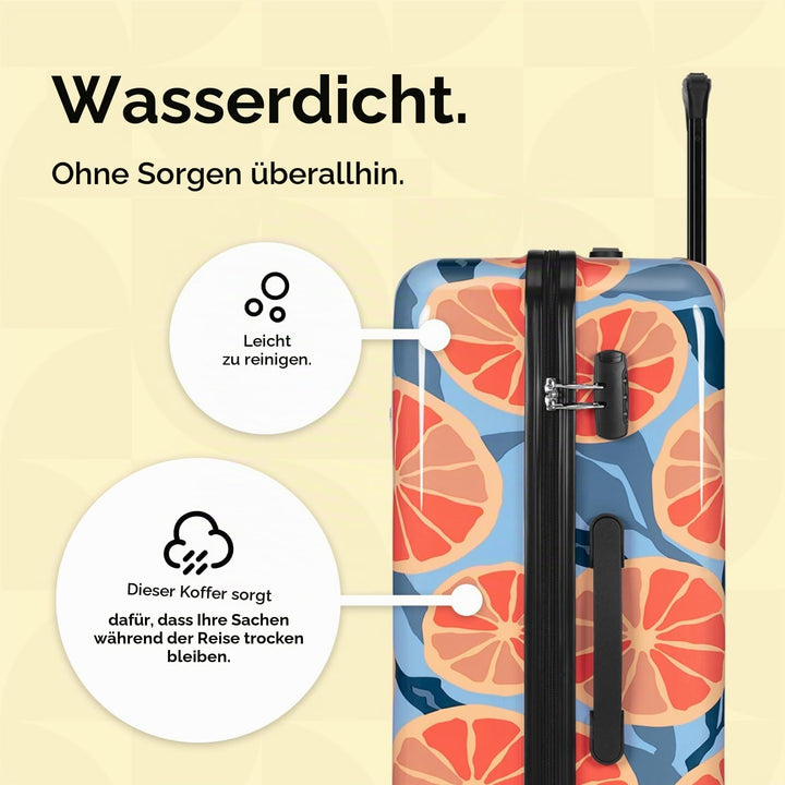 Handgepäck Koffer mit 4 Rollen 53x35x20cm - Hartschalen Kabinentrolley - Zahlenschloss - 33L - Grape