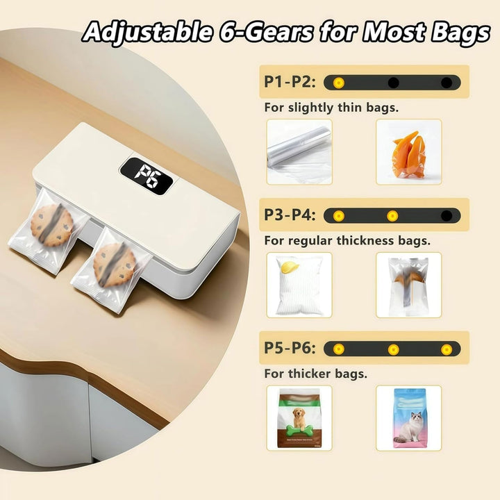 USB-C Rechargeable Mini Bag Sealer, Mini Folienschweissgerät 2 in 1, USB aufladbar Tütenverschweisse