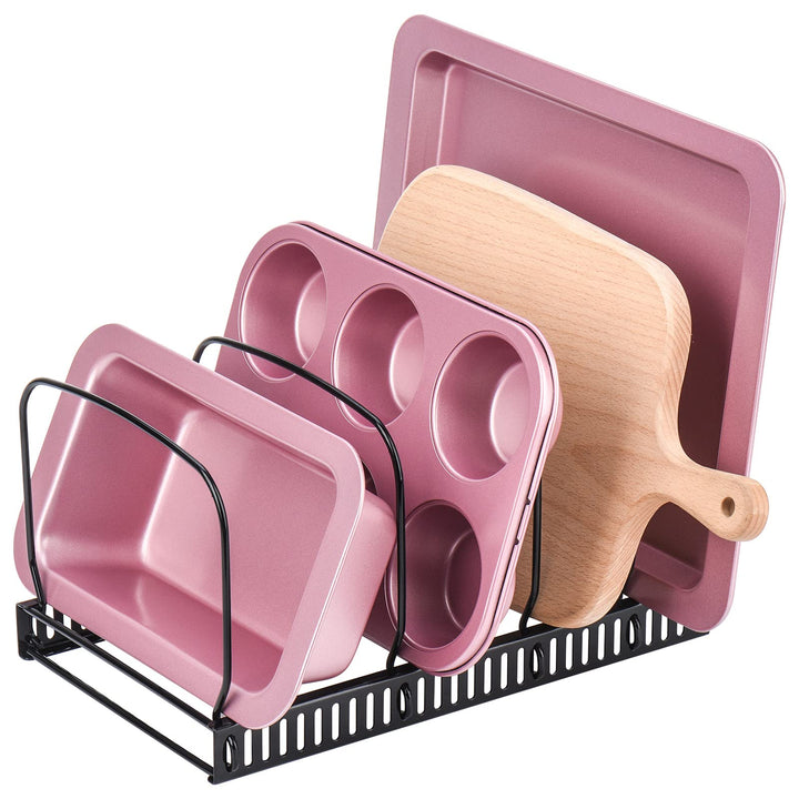 Toplife Deckelorganizer für Teller, Deckelhalter mit 10 verstellbaren Teiler, Abtropfgestell, Küchen