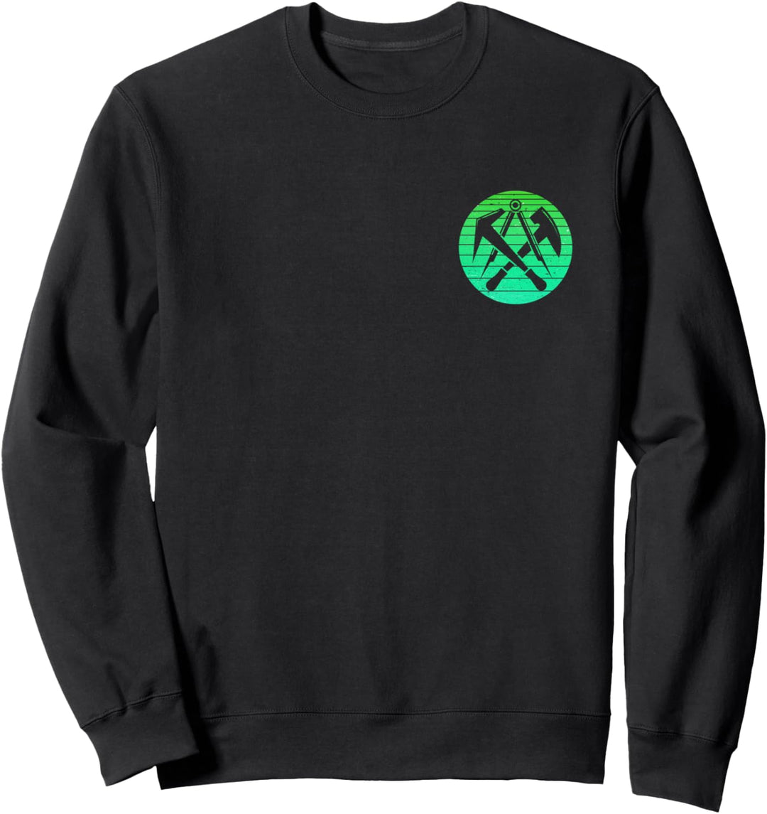 Dachdecker Zunftwappen - Retro Stil Grün auf Brust Sweatshirt