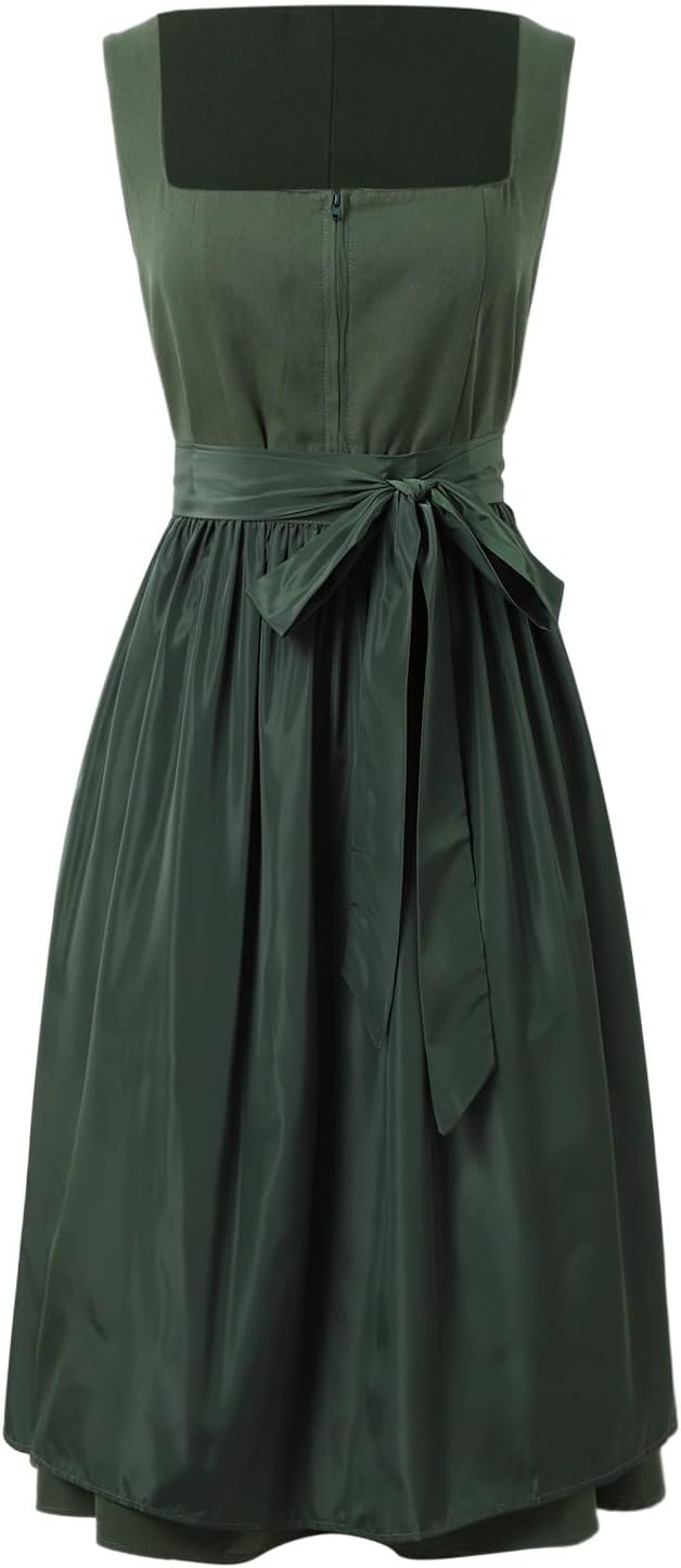 Dirndlkleid Damen Dirndl Midi Trachtenkleid Oktoberfest Trachtenmode Trachtenrock Cocktailkleid Spit