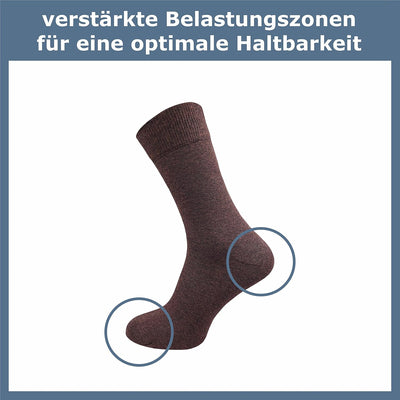 ca·wa·so Herren Socken aus 100% Baumwolle | Reine Baumwollsocken im 10er-Set | Freizeitsocken ohne N