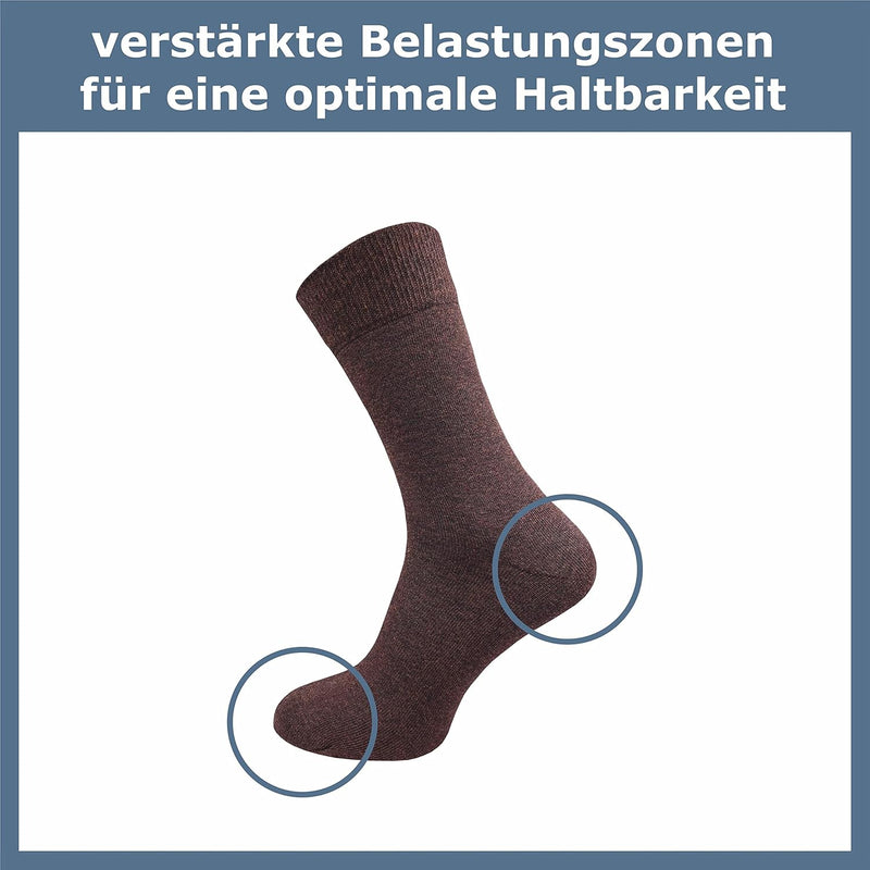 ca·wa·so Herren Socken aus 100% Baumwolle | Reine Baumwollsocken im 10er-Set | Freizeitsocken ohne N