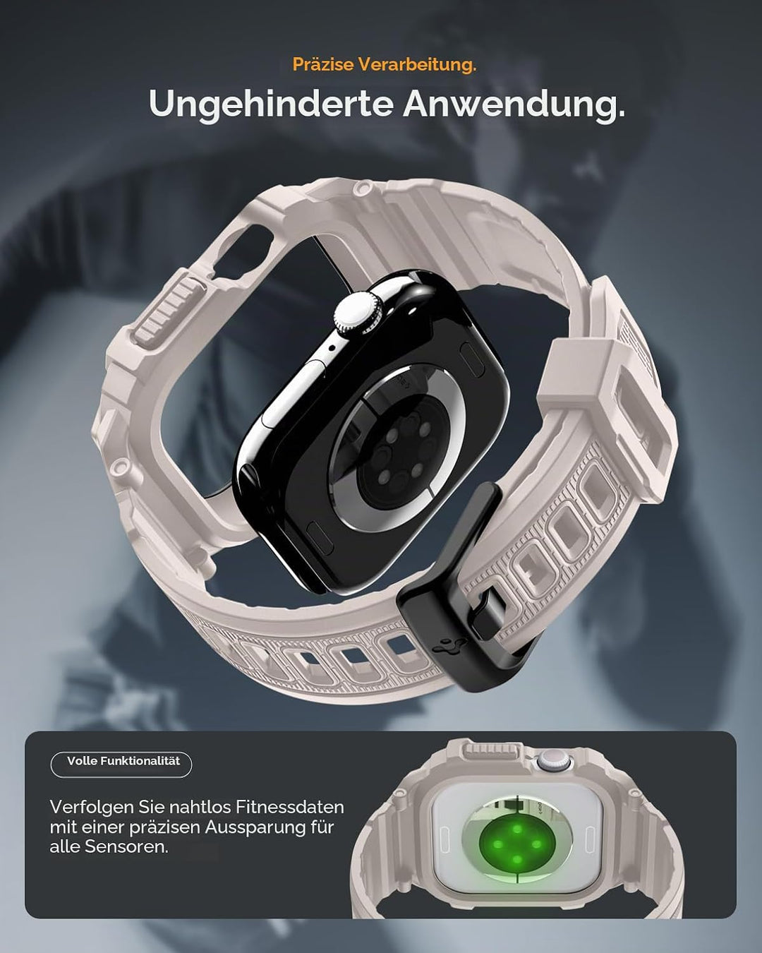 Spigen Rugged Armor Pro 2 Hülle mit Armband Kompatibel mit Apple Watch 11/10 42mm (2025/2024) - Düne