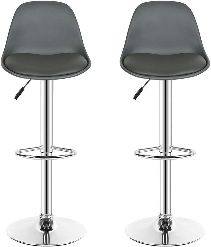 Barhocker 4er-Set, 360° Drehbar und Höhenverstellbar, Barhocker Barstuhl aus PU-Leder (4, grau) 4 Gr