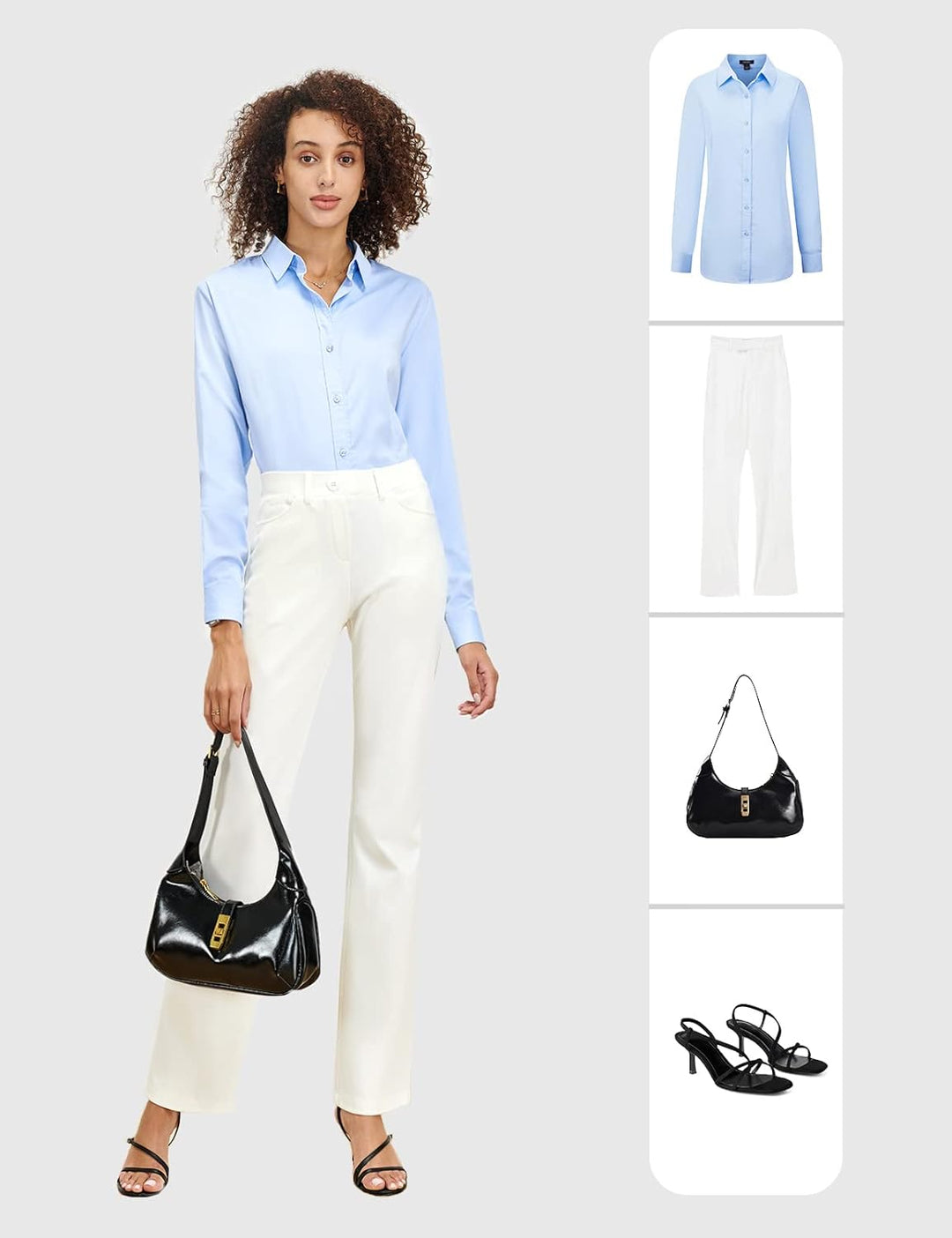 Tapata Damen Button Down Shirts Klassisch Fit Lange Ärmel Blusen Stretch Tops für Arbeit Business Ca