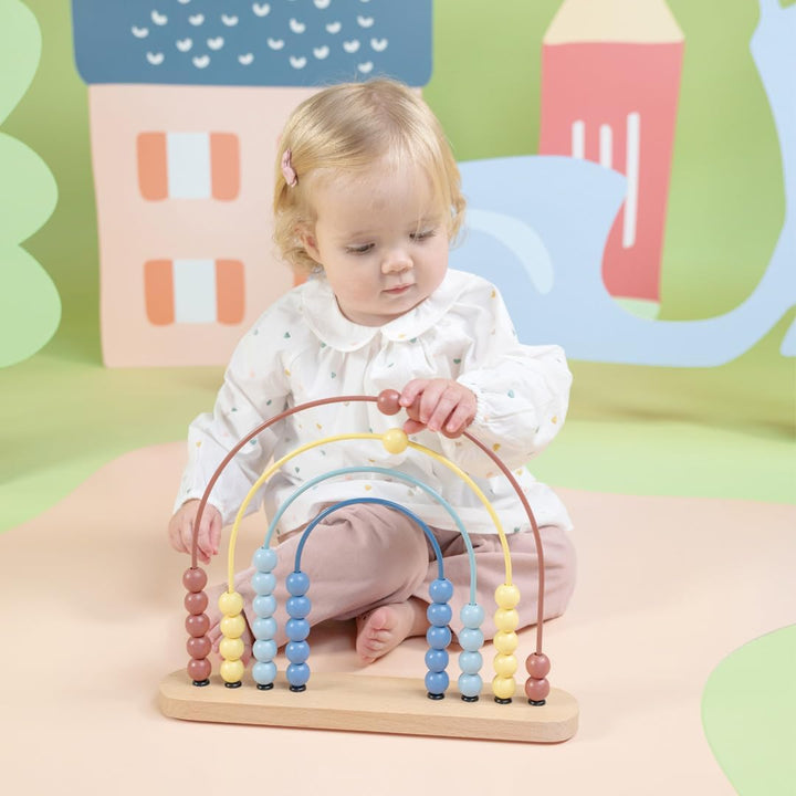 Woet® Holz Abakus Kinder, Regenbogen Zählrahmen, Montessori Rechnen Lernen, Vorschule Zahlenverständ