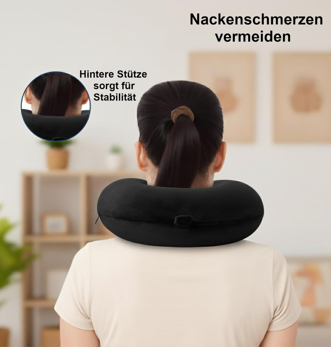 Reisekissen (Essentials) - 100% Memory Foam - U-förmiges Nackenkissen mit samtweichem Bezug - Nacken