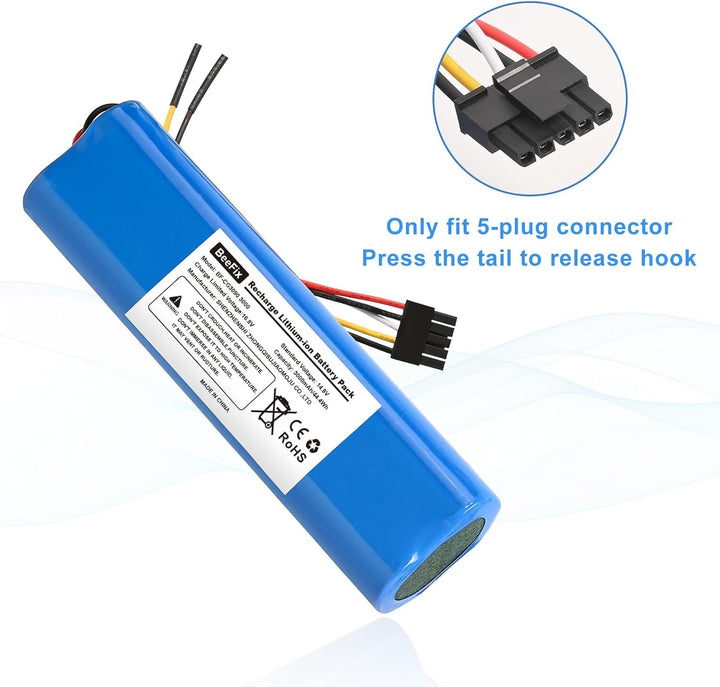 3000mAh Akku Ersatz für Conga 3090,3091,3092,3093 14.8V Li-ion Akku Batterie Staubsauger Robotic Vac