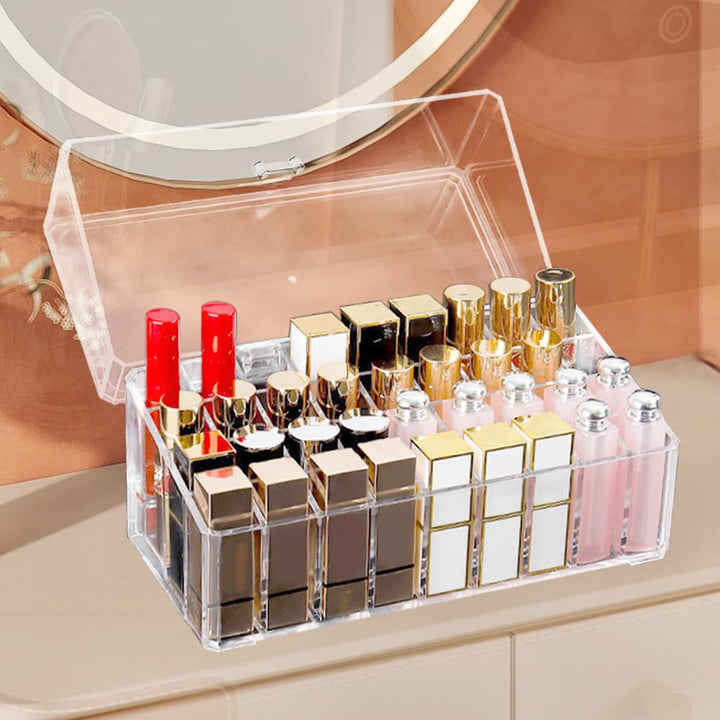 LPAMABA 36 Fächer Lippenstift Aufbewahrung mit Deckel Acryl Lippenstift Halter Transparent Lipstick