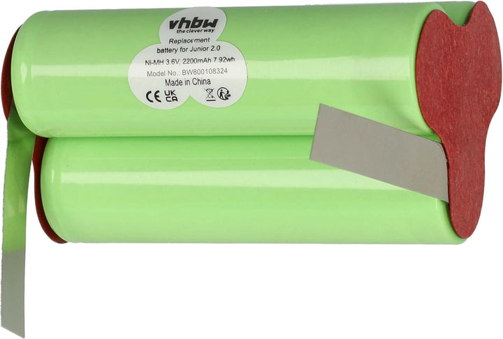 vhbw Akku kompatibel mit AEG Electrolux Junior 2.0 Staubsauger (2000 mAh, 3,6 V, NiMH)