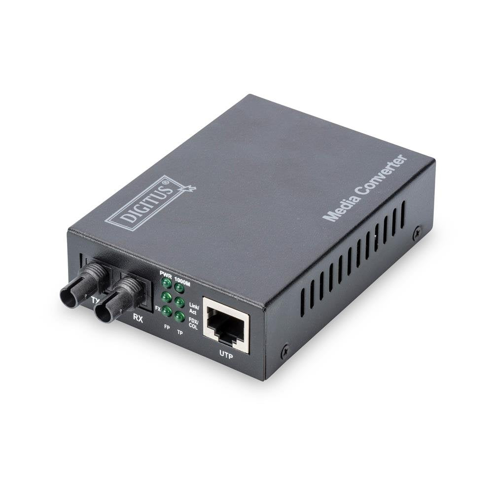 DIGITUS Medienkonverter - Multimode - Gbit Ethernet - RJ45 / ST - 850nm Wellenlänge - Bis 0.5km - Sc