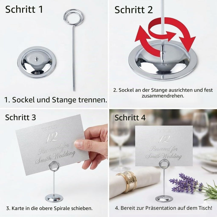 HOHIYA Tischnummernhalter Tischkartenhalter Tischkarte Tischnummer Ständer für Hochzeiten, 30,5 cm h