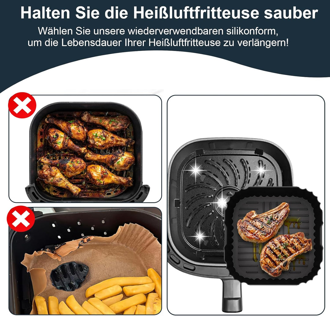 Silikonform Heissluftfritteuse für Russell Hobbs Air Fryer XXL 8L (27170-56), Airfryer Silikonform f