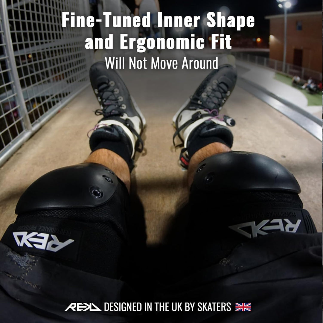 Rekd Pro Ramp Kniepolstern für Skateboard, Unisex, Erwachsene L Schwarz (Black), L Schwarz (Black)