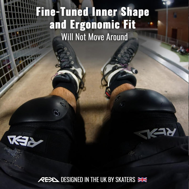 Rekd Pro Ramp Kniepolstern für Skateboard, Unisex, Erwachsene L Schwarz (Black), L Schwarz (Black)