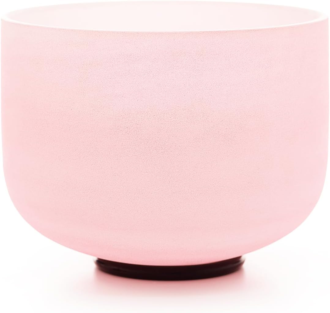 KVKA 432Hz 7-12 inch Frosted Quartz Crystal Singing Bowl Set for Yoga Meditation & Sound Therapy & C