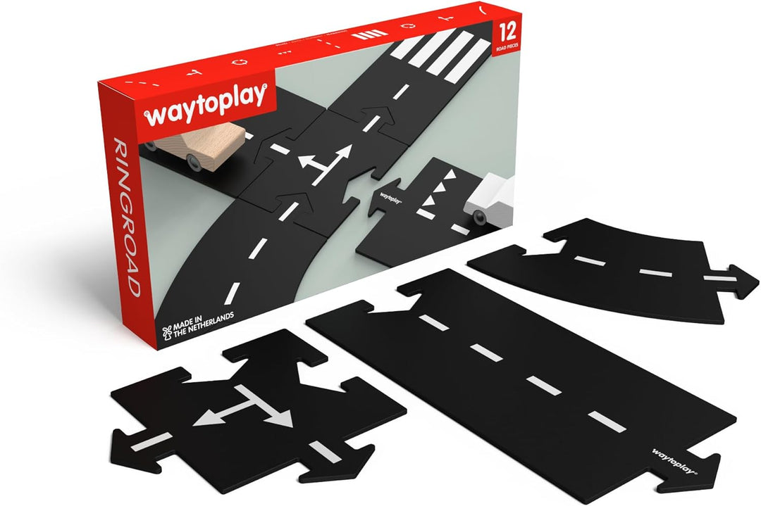 Waytoplay Ringroad - Die Flexible Spielzeugstrasse, 12 st. Spielen Sie mit Ihren Autos drinnen und d
