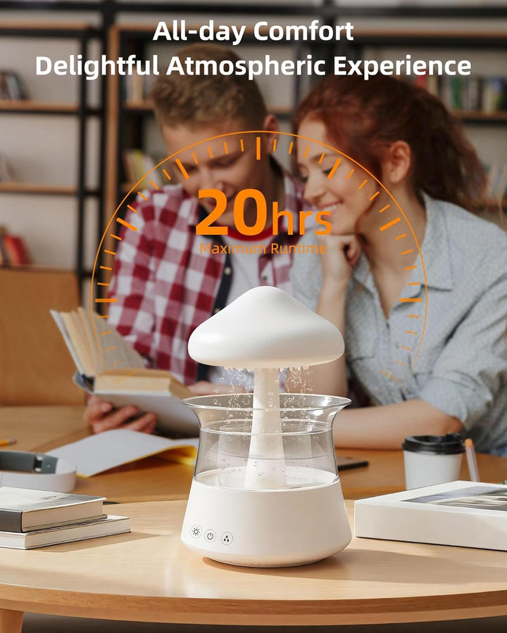 Regenwolken Luftbefeuchter, 450ML Luftbefeuchter mit 3 Modi und 7 RGB-Effekte, Geeignet für Schlafzi