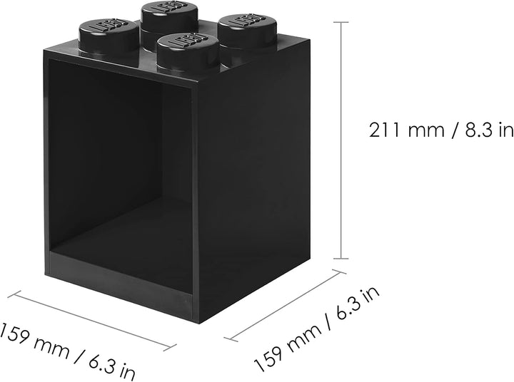 Lego Brick Shelf 4 KNOBS Schwarz 4 Knöpfe, Schwarz 4 Knöpfe
