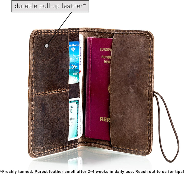 hecho. Reisepasshülle &amp; Impfpass Hülle - Handgefertig | Echtes Leder | Fair-Trade (Reisepass Hülle I