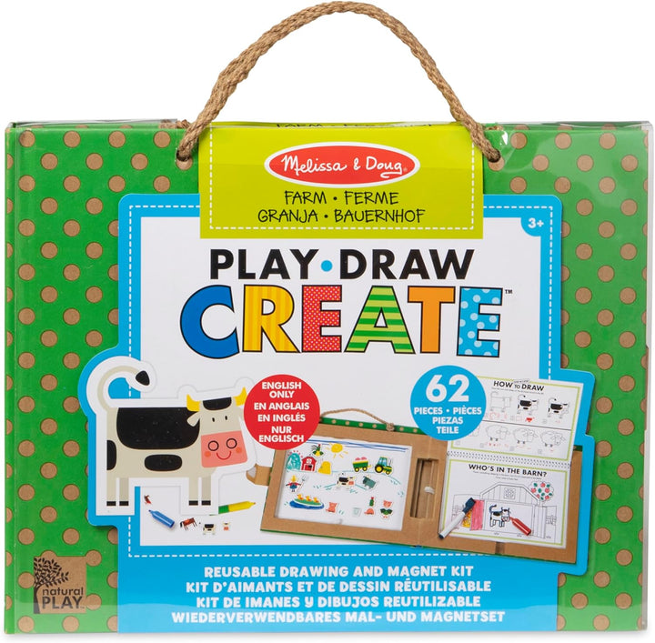 Melissa & Doug | Natural Play: Spielen, Zeichnen, Kreieren, Wiederverwendbares | Mal & Magnet-Set -