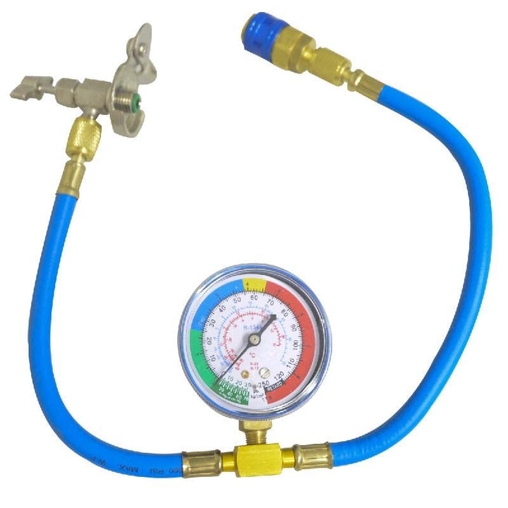 TOTMOX Durable R134A Auto 16,9 '' Kältemittel-Klimaanlagen-Füllschlauch mit Manometer, Gummi-Hochdru