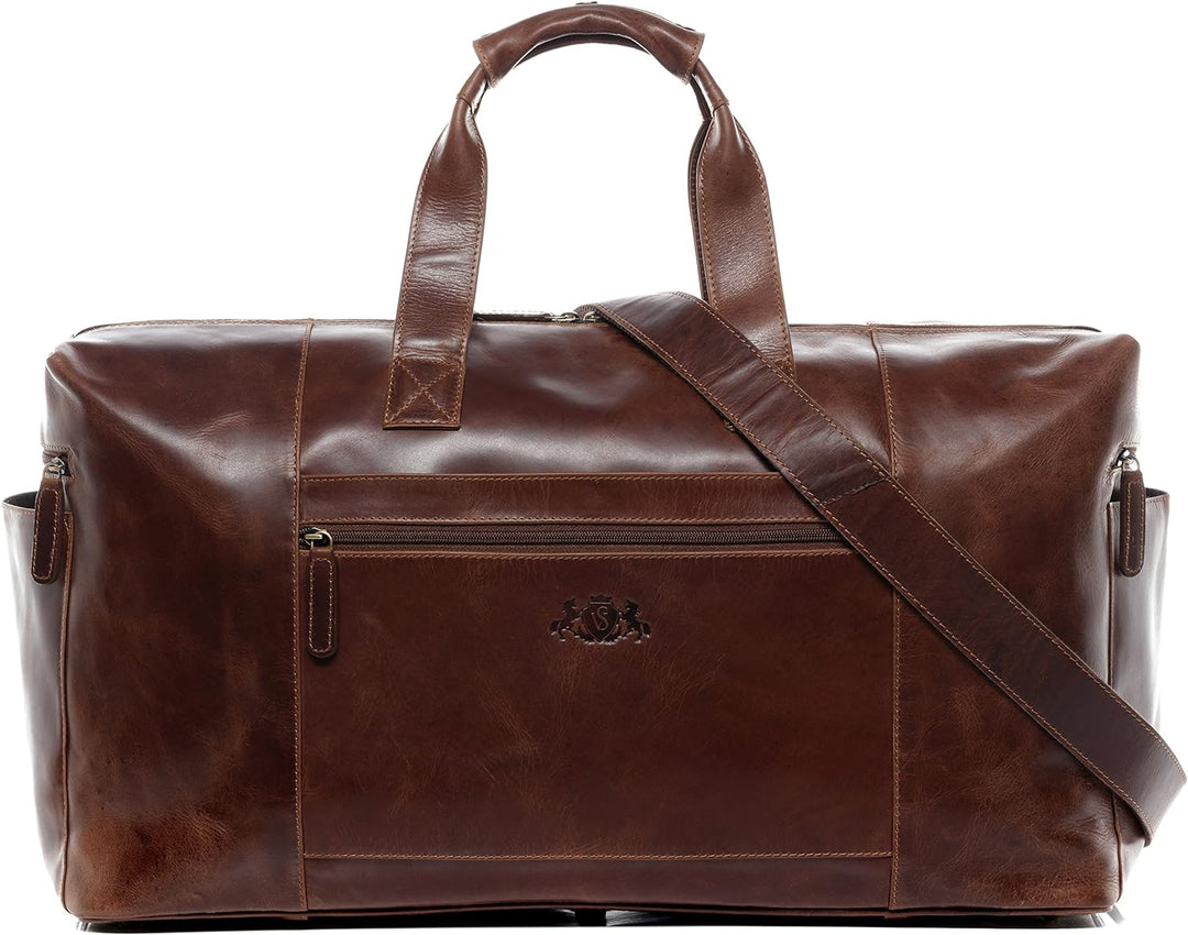 SID & VAIN XL Reisetasche Bristol aus Premium Leder I Sporttasche gross XL gross für Herren und Dame