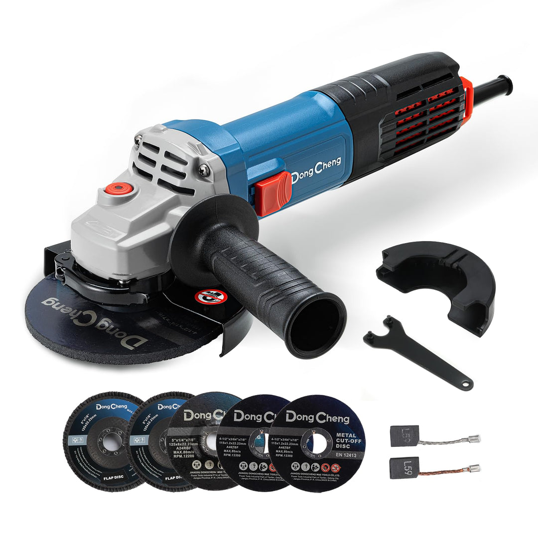 DongCheng Winkelschleifer 1100W, 125mm, Leerlaufdrehzahl:11.800min-1, Schnellverschlussabdeckung, Zu