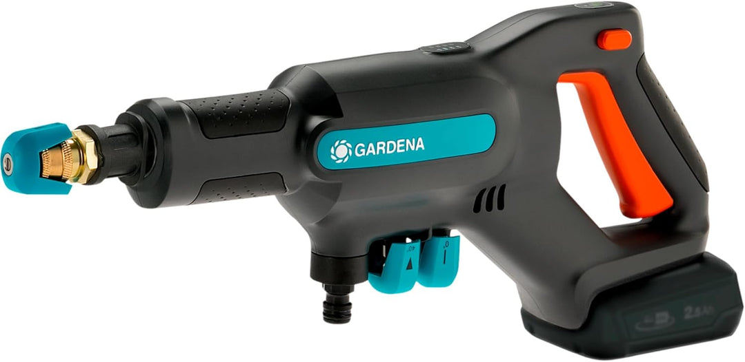 Gardena Akku-Mitteldruckreiniger AquaClean 24/18V P4A Premium Set: Akku-Reiniger mit voller Ausstatt